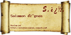 Salamon Ágnes névjegykártya